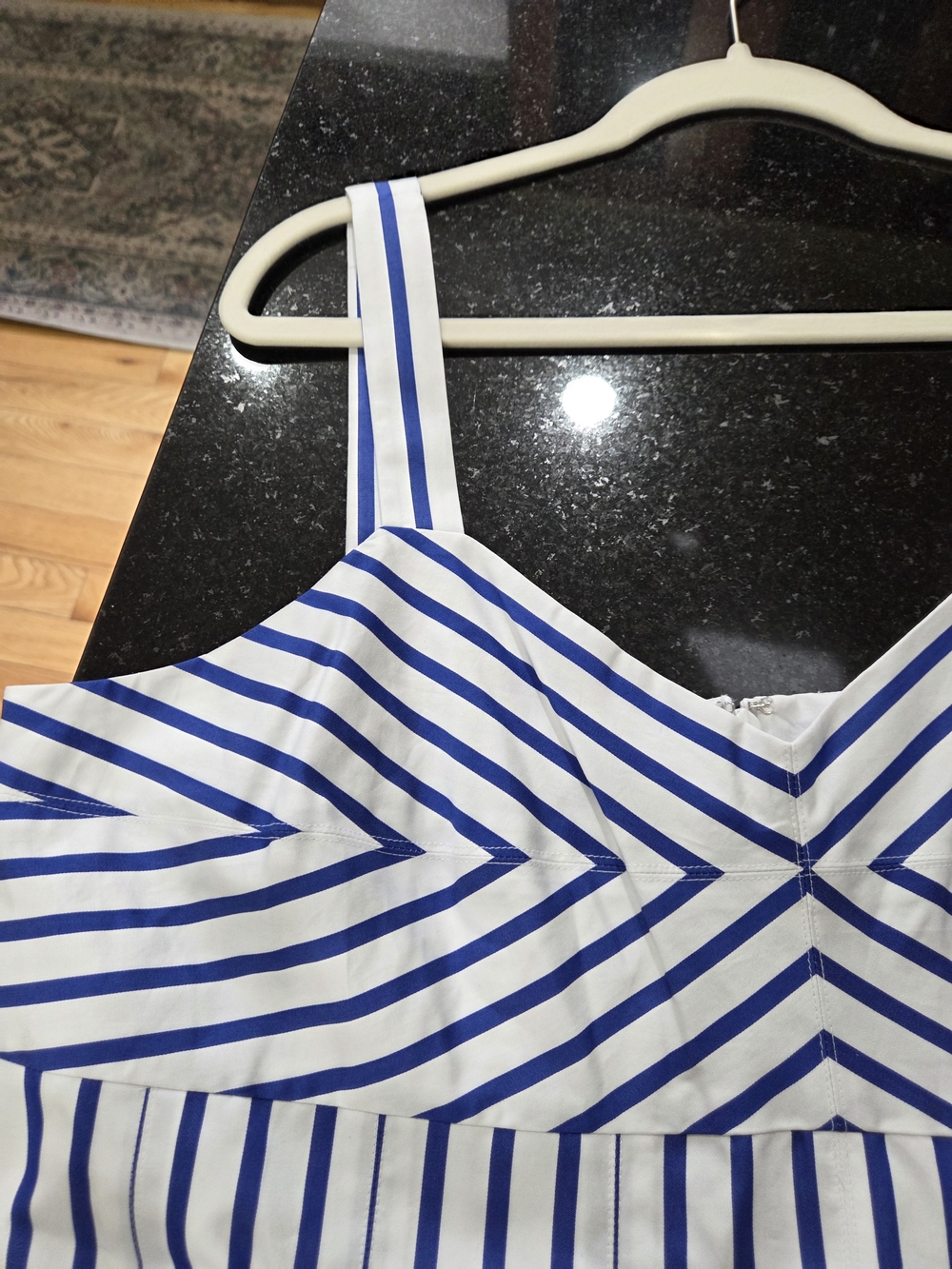 Talbots Blue + White Striped Midi Sundress - Size 16 - Picture 6 of 7
